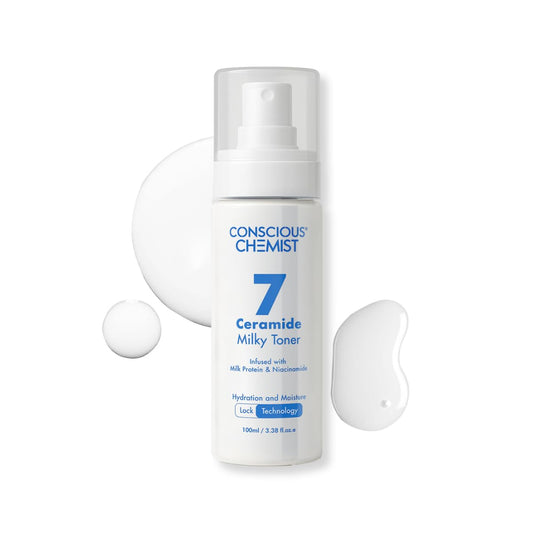 Conscious Chemist® Hydrating Milky Face Toner | 100ml | 7 Ceramide Complex & Niacinamide | Calms, Smoothens & Strengthens Skin Barrier | Toner for Glowing skin, For Men & Women, All Skin Types