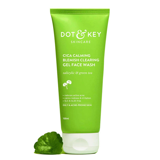 Dot-and-Key CICA Face Wash, 2% Salicylic Acid, Green Tea, Oil Control, Sulfate Free, 100ml