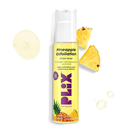 PLIX - THE PLANT FIX Pineapple PHA 3% Alcohol Free Face Toner (150ml) | Pore Tightening & Mild Exfoliation for Oily, Acne Prone, Sensitive & Normal Skin | Hydrating Face Toner for Glowing Skin