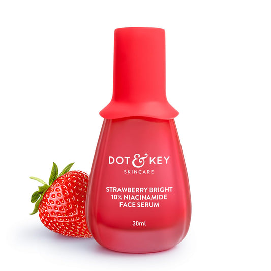 Dot & Key 10% Niacinamide + Strawberry Brightening Face Serum with Vitamin B12 & Hyaluronic | Fades Dark Spots & Pigmentation, Treats Dullness | Instantly Hydrates & Smoothes Skin, Minimises Pores | 30ml