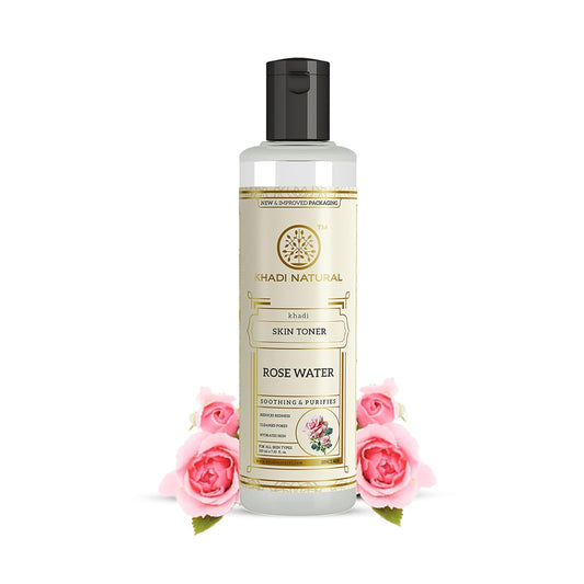 Khadi Natural Rose Water Herbal Skin Toner| Keeps skin scented and moisturized| Maintain skin's pH balance| Prevents acne| Suitable for All Skin Types| 210ml