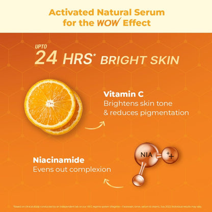 WOW Skin Science Brightening 20% Vitamin C Face Serum | Boost Collagen and Elastin for Anti aging, Skin Repair | For Dark Circles, Fine Lines | Glowing Skin | Hydrates | 30 ml